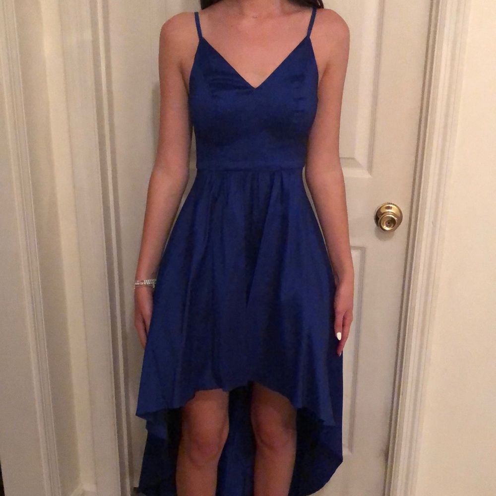 Blue drama gown
